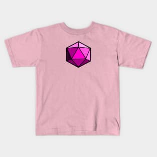 D20 Polyhedral Dice - Pink Kids T-Shirt